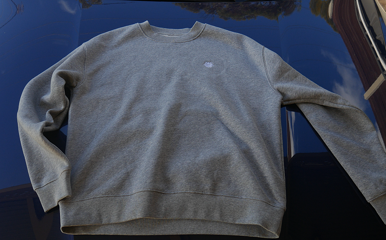 Mens Ronin Crew Jumper - Marle Grey / White